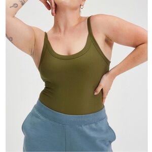 Girlfriend Collective Olive Green Bodysuit